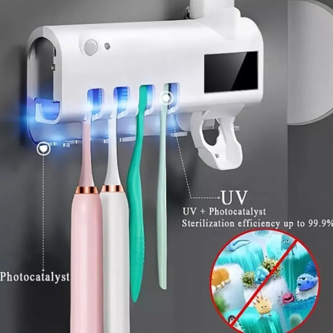 Soporte y Esterilizador de Cepillos de Dientes: Protege de los gérmenes a toda la Familia